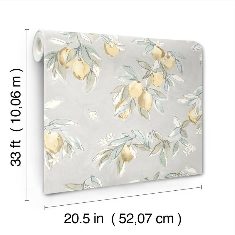 Chesapeake Lemonade Grey Citrus Wallpaper