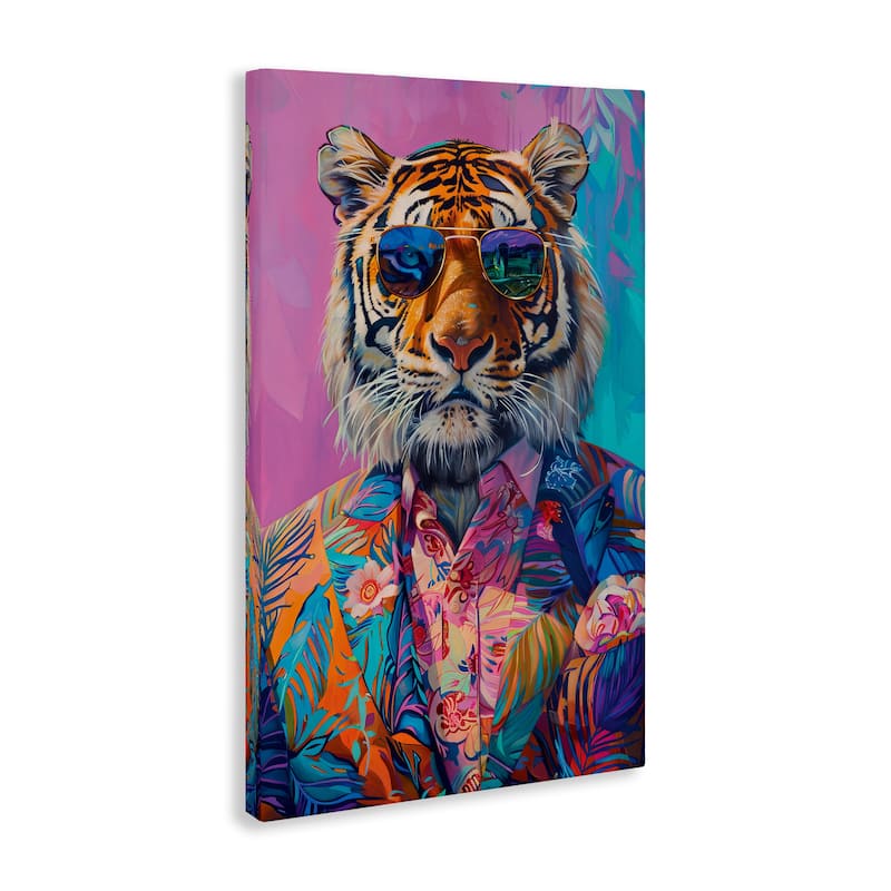 Stupell Bright Tropical Fashion Tiger Canvas Wall Art Design By LSR Design Studio