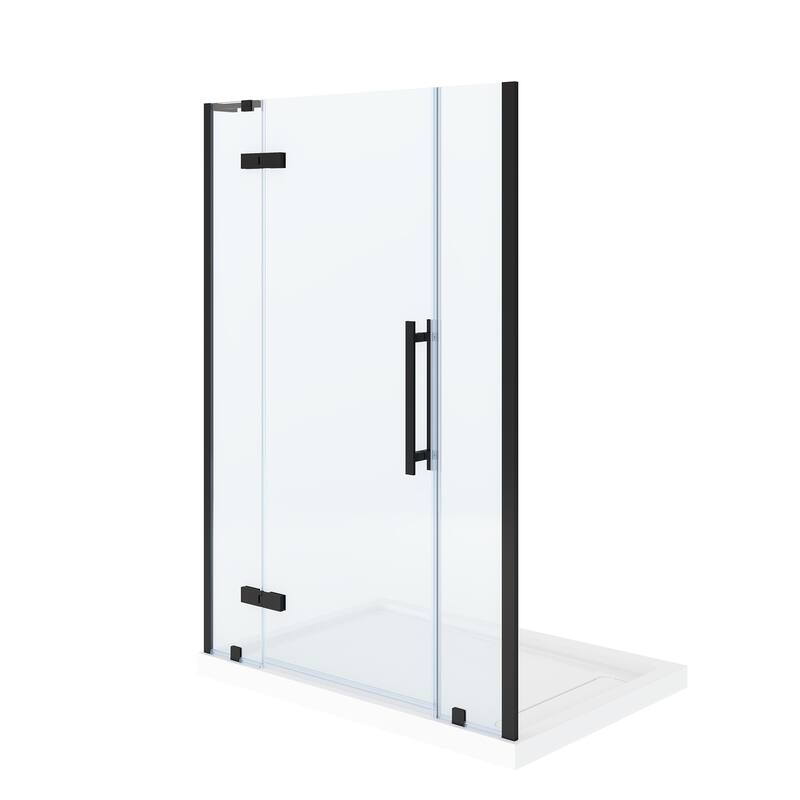 OVE Tampa Alcove Frameless Pivot Hinge Shower Door Kit with Base Pan, 2025