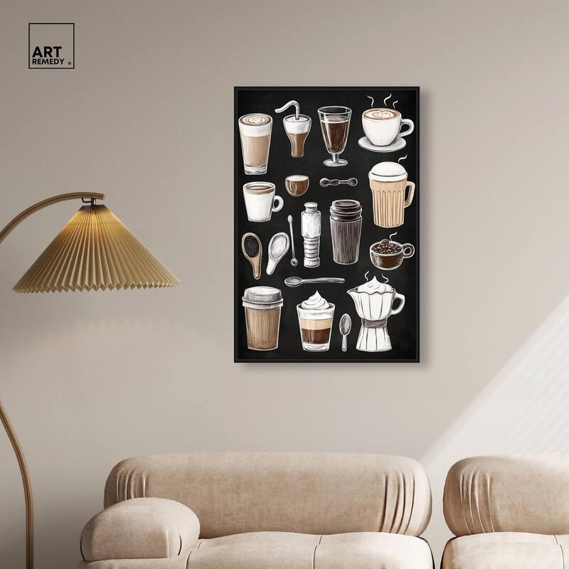 Coffee Chalkboard Canvas by Art Remedy