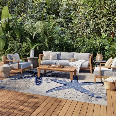 Nourison Aloha Coastal Starfish Indoor/Outdoor Area Rug