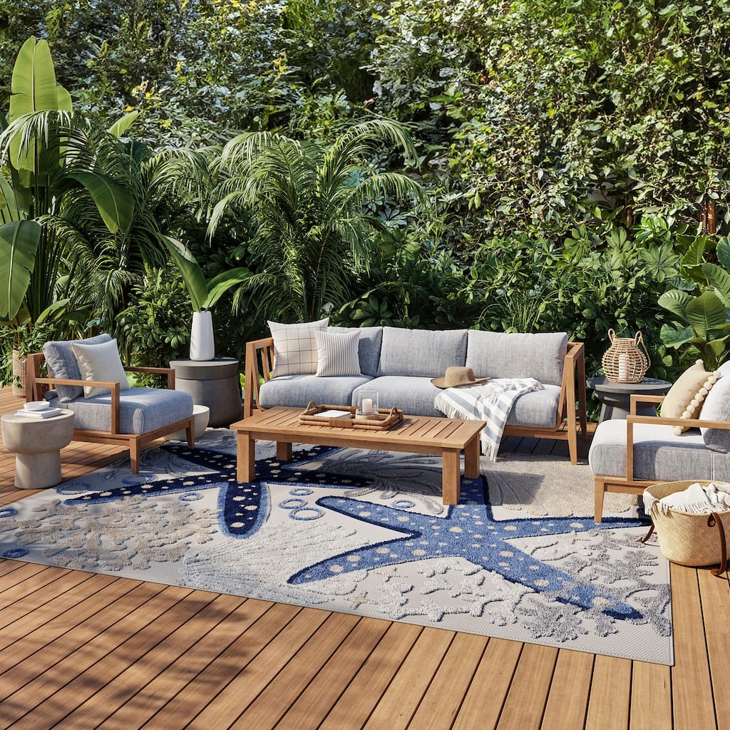 Nourison Aloha Coastal Starfish Indoor/Outdoor Area Rug