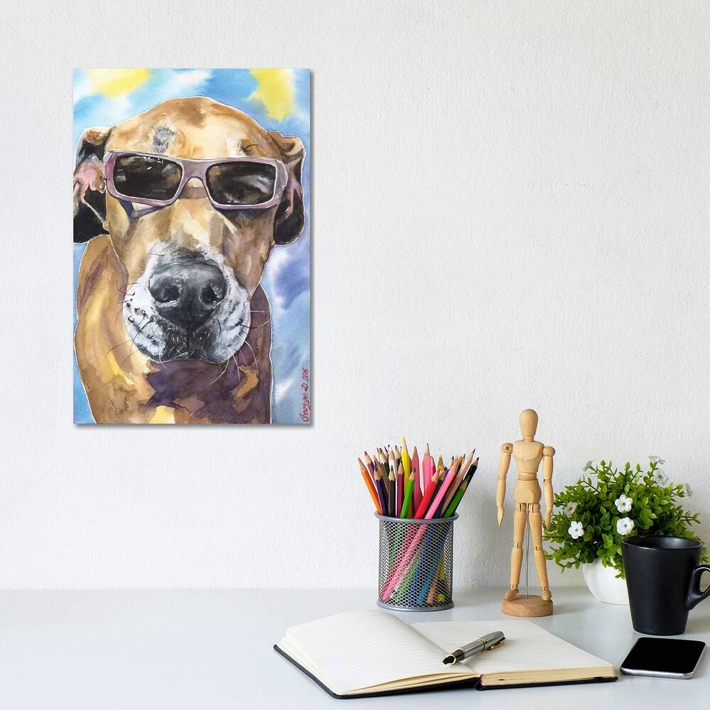 iCanvas "Cool Great Dane" by George Dyachenko Canvas Print