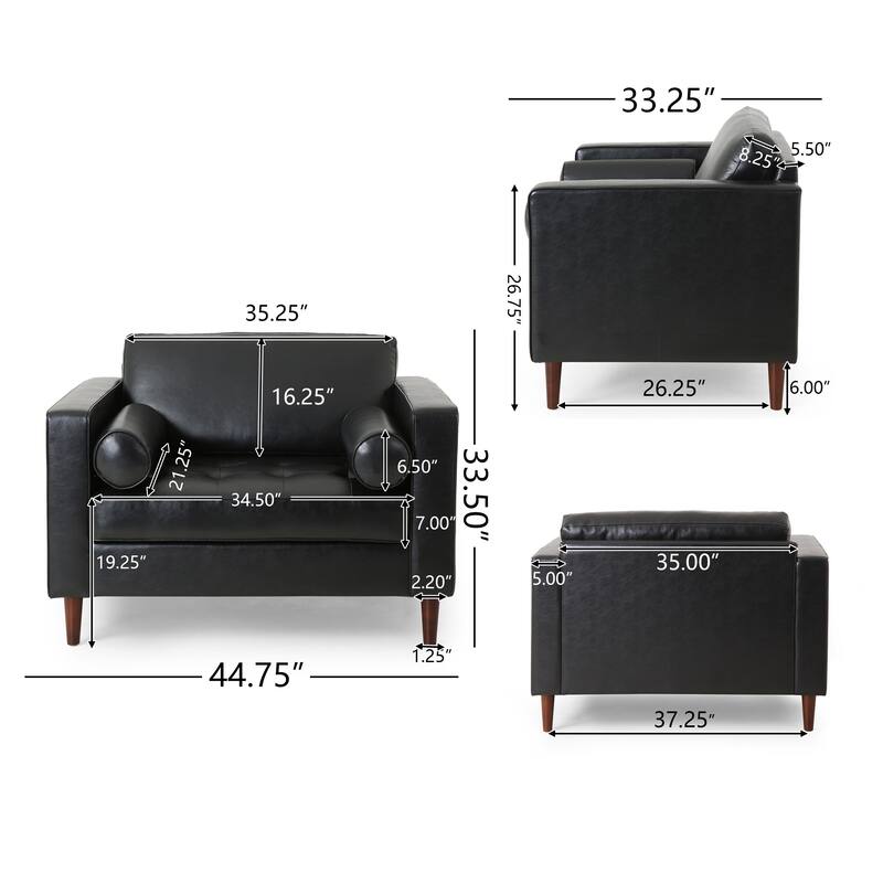 Malinta Contemporary Faux Leather Cushioned Club Chair by Christopher Knight Home