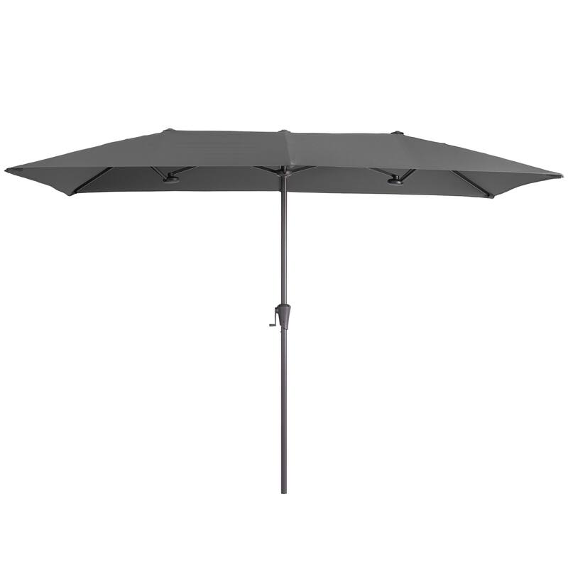BONOSUKI 10 x 6.5Ft Double-Sided Patio Umbrella with Large Canopy Outdoor Table Umbrella for Garden and pool, Anthracite Gray