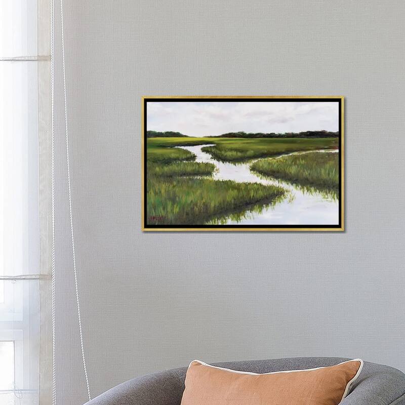 iCanvas "Green Summer Marsh" by April Moffatt Framed Canvas Print