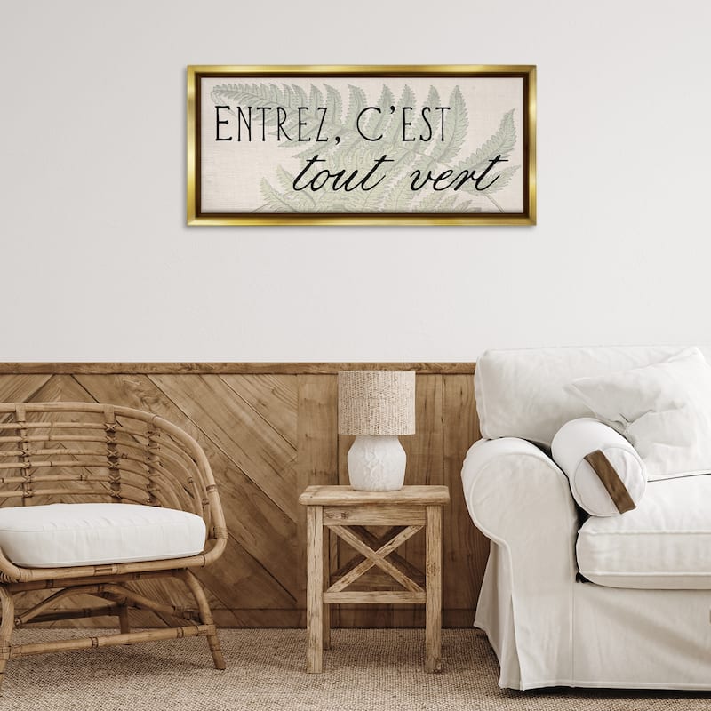 Stupell French It's All Green Framed Floater Canvas Wall Art Design By Lil' Rue