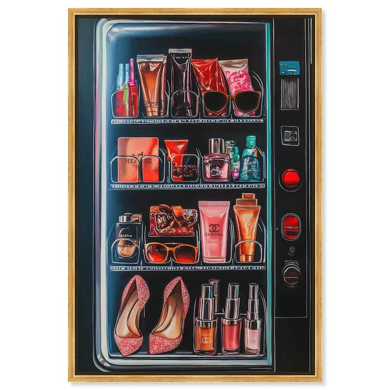 Fashion Vending Machine Canvas by Art Remedy - Gold - 36" x 54"