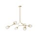 preview thumbnail 19 of 24, Adjustable Chandelier Pendant Gold Chandelier with Clear Glass Shades