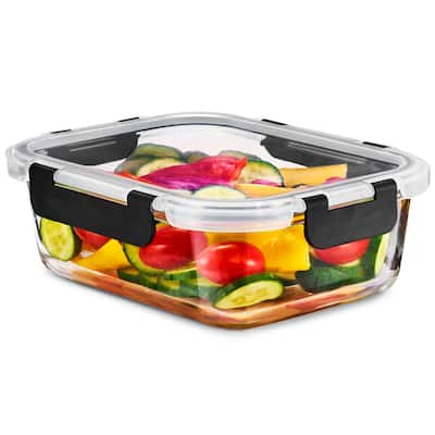 Sorbus Square Airtight, Leak-proof Glass Food Prep and Storage Container with Lid (Single) - 7" L x 5.5" W x 2.5" H