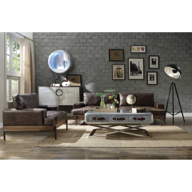 Gomran Distress Chocolate Upholstery Sofa