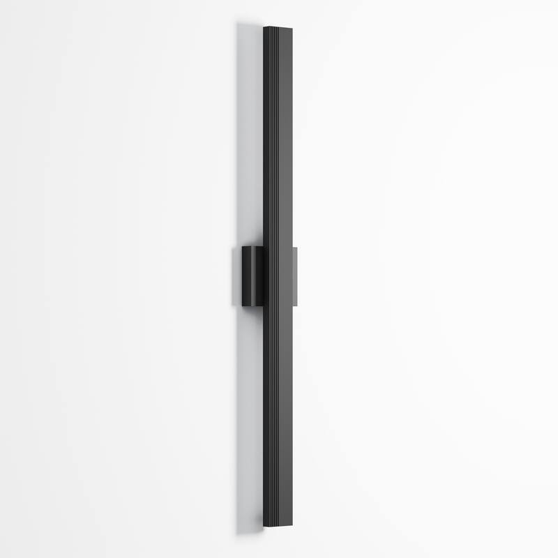 Aluminum LED Outdoor Wall Lights Matte Black with Linear Texture