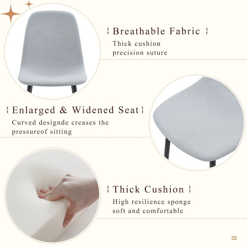 Kitchen Dining Table Set for 4/6/8, 67" Wood Table with Linen-Cotton Chairs, Stylish Dining Room Table Set for Gatherings