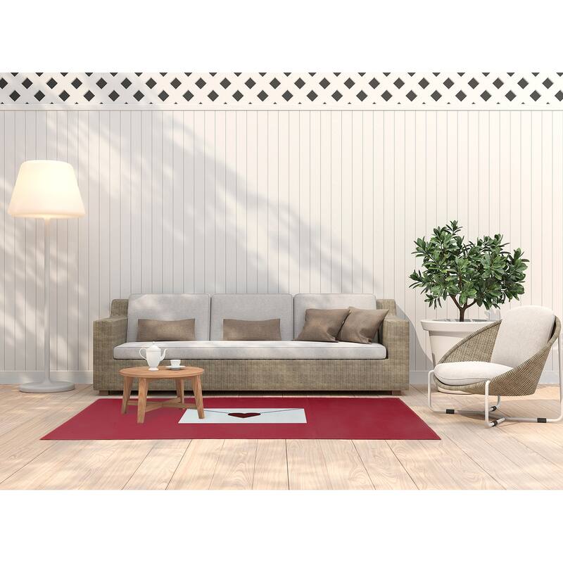 Love Letter Valentines Chenille Indoor/Outdoor Rug