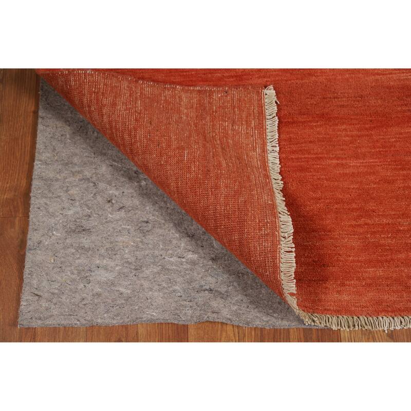 Contemporary Orange Gabbeh Oriental Accent Rug Handmade Wool Carpet - 2'10" x 4'1"