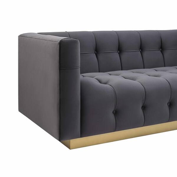 Shop Roma Grey Velvet Sofa Overstock 18755061