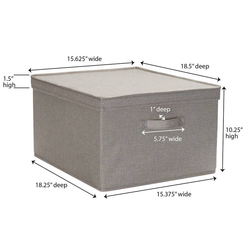 Household Essentials Canvas Storage Bins with Removable Lids (Set of 2)