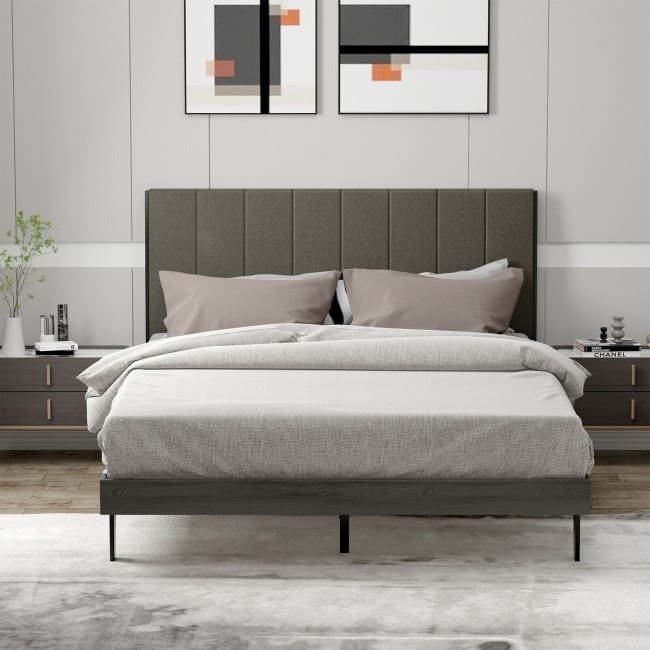 Upholstered Tufted Bed Frame without Mattress - Queen