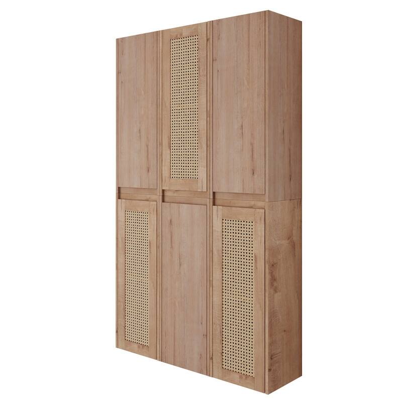Bathroom Wall Cabinet with Soft-Closing Doors and Floating Installation Design.
