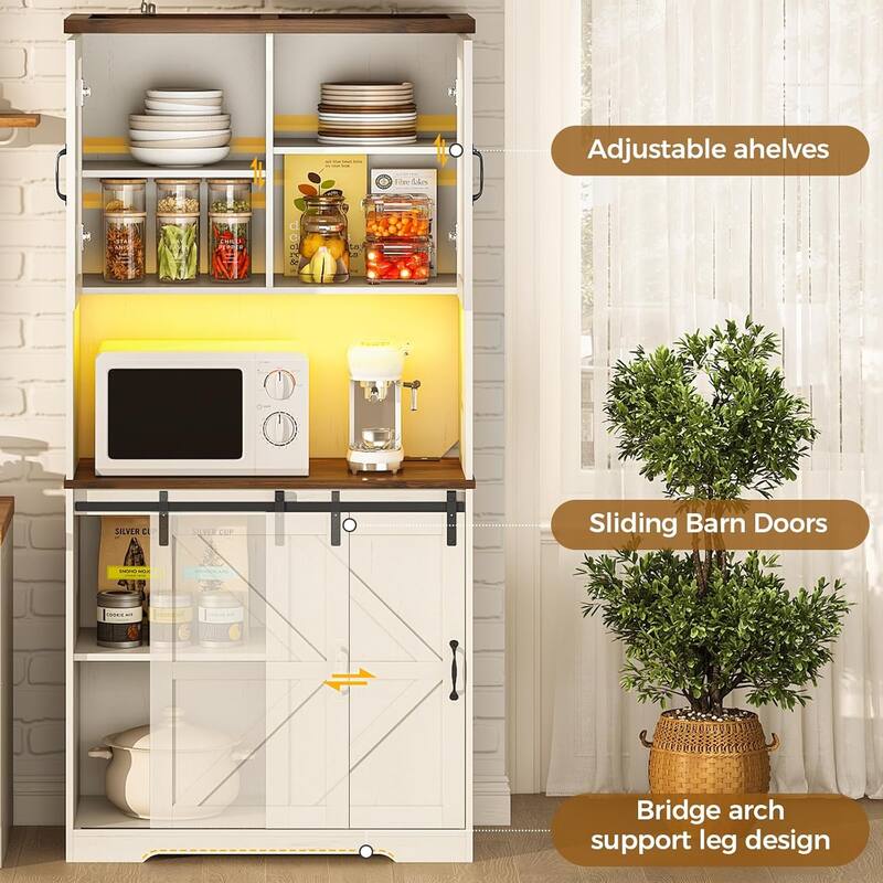 Farmhouse Kitchen Storage Cabinet Pantry Cabinet Home Bar