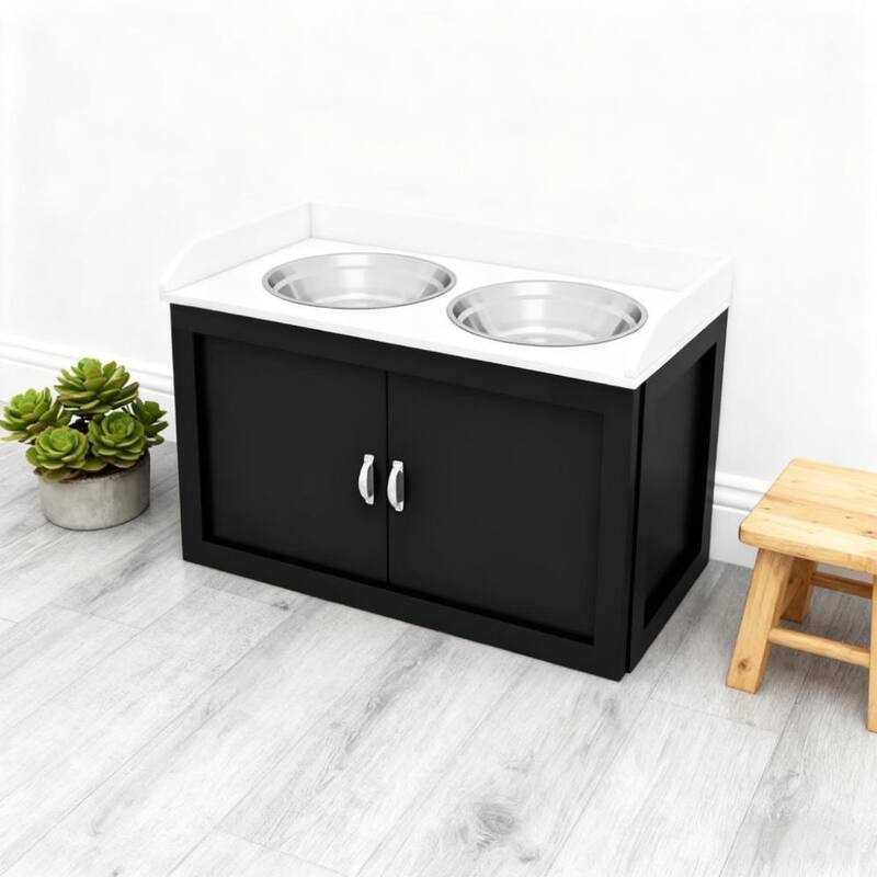 Pet Dish Bowl Set with Storage