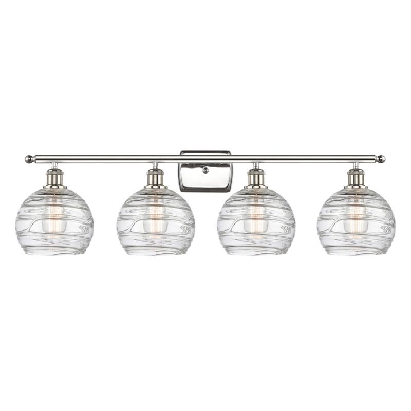 Innovations Lighting Deco Swirl 4 Light 36" Wide Bathroom Vanity Light - Polished Nickel / Clear