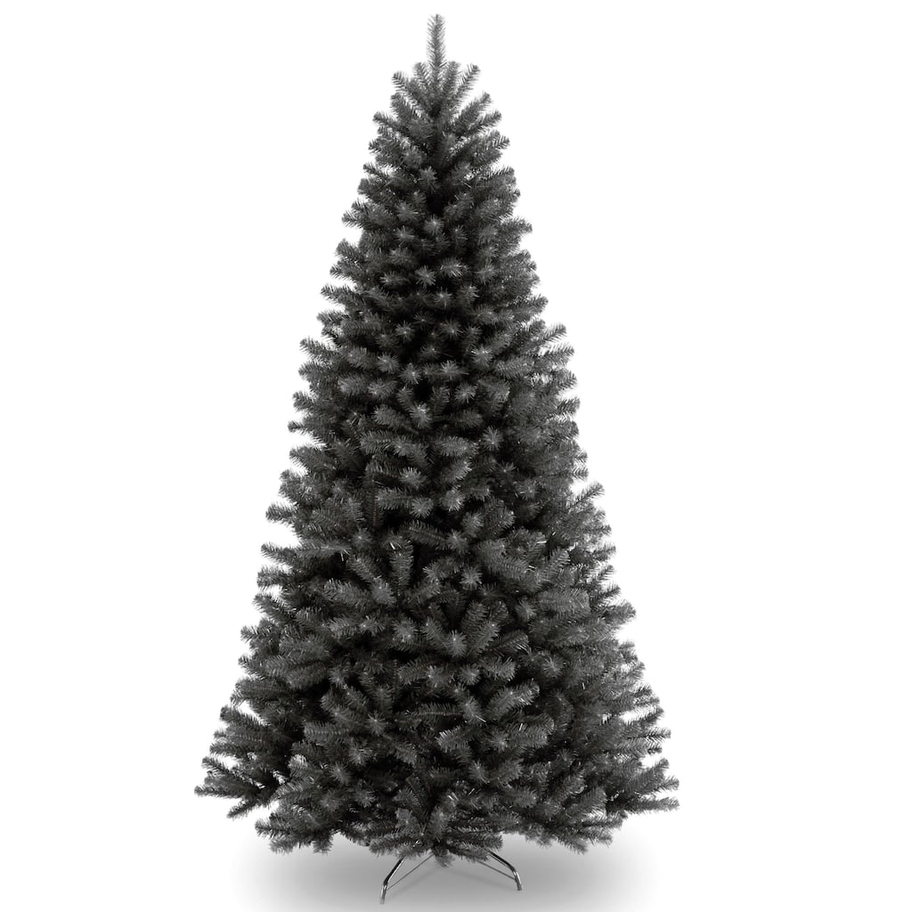 National Tree Company Halloween North Valley Spruce Black Tree, 7.5 feet