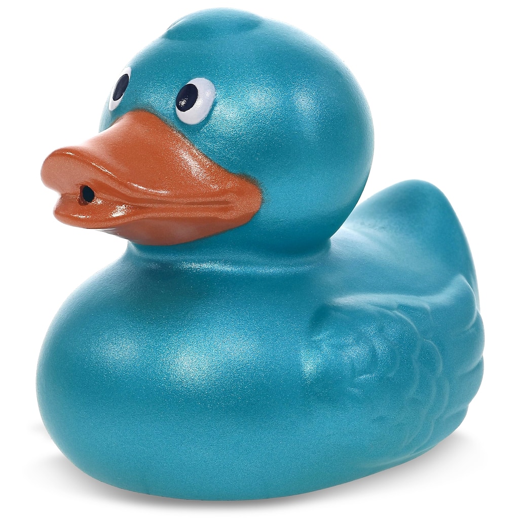 DolliBu Metallic Blue Duck Bath Buddy Squirter For Toddlers - 2.7Lx2.2Wx2.3H inches