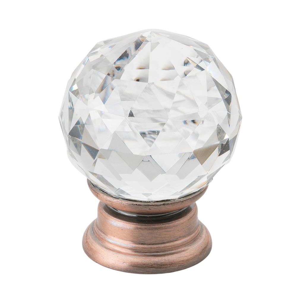 GlideRite 5-Pk 1-1/4 in Round Crystal Cabinet Knob - Oil Rubbed Bronze - Oil Rubbed Bronze