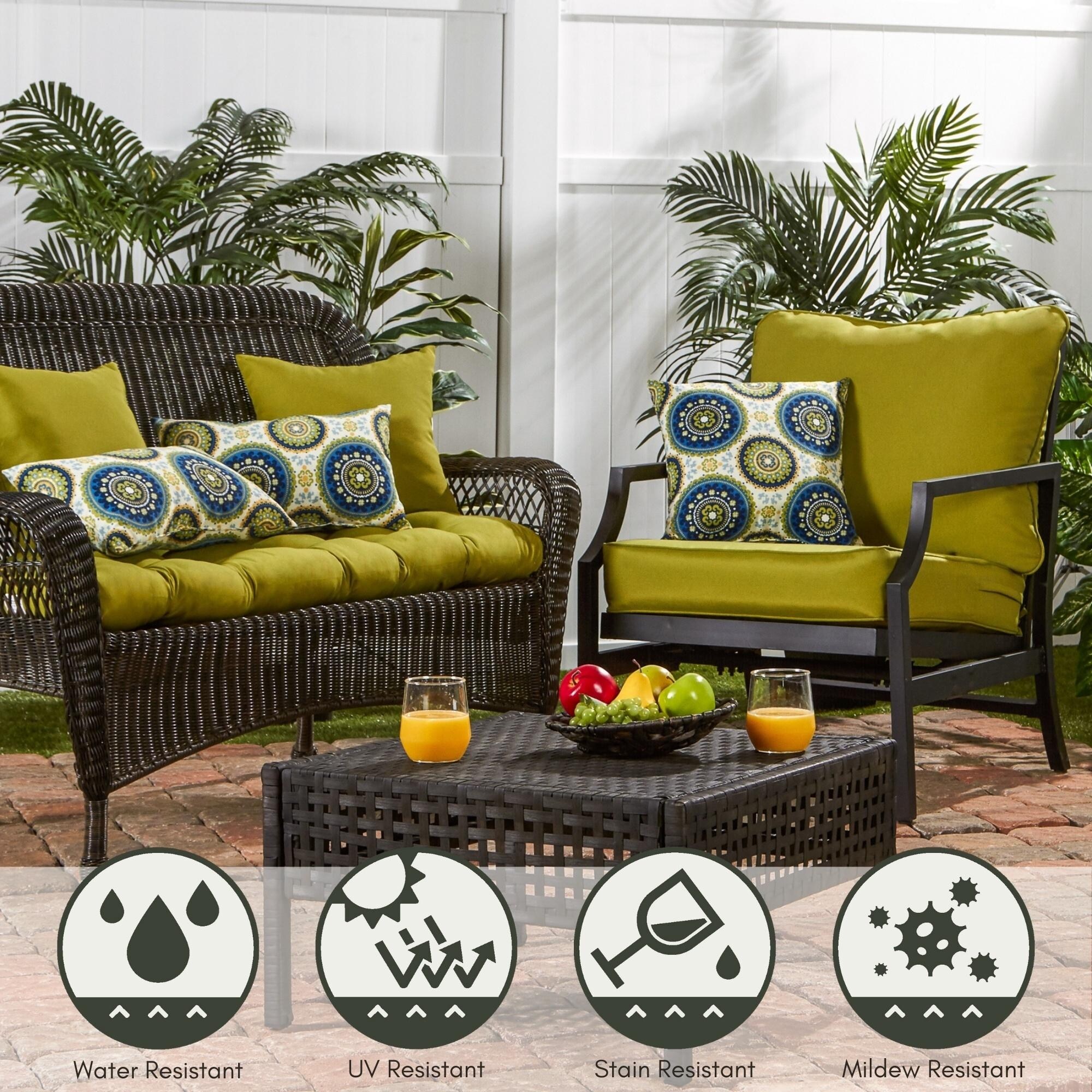 Hunter green store patio cushions