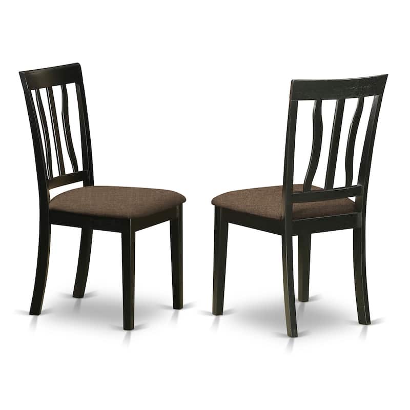 HomeStock 5-Pc Black and Cherry Finish Solid Wood Top - Round Dining Room Set - Seats-4