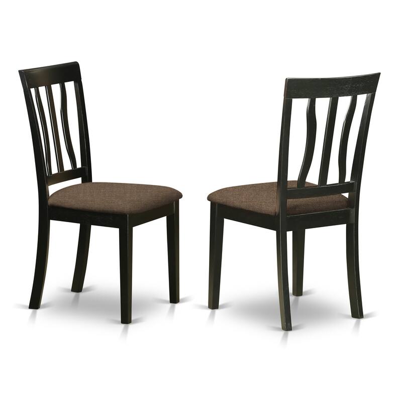 HomeStock 5-Pc Black and Cherry Finish Solid Wood Top Dining table with 4 Chairs