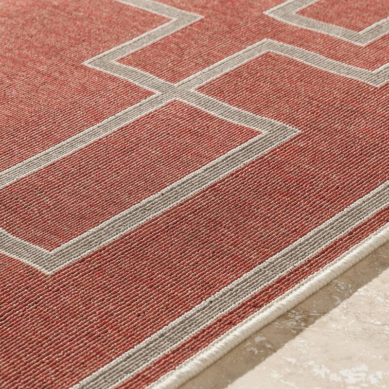 Livabliss Alfresco Country Geometric Indoor / OutdoorArea Rug