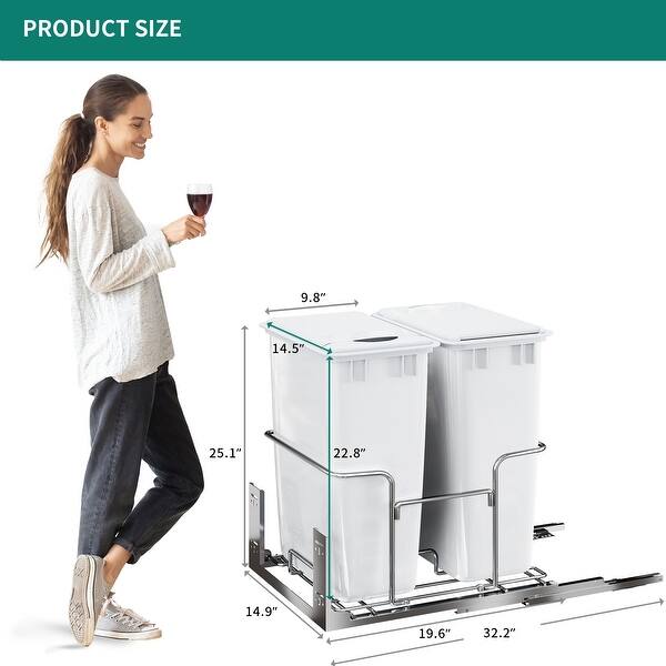 Double 43 Quart Pull Out Kitchen Waste Containers - On Sale - Bed Bath ...