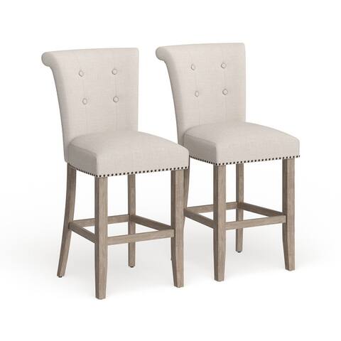 The Gray Barn Mustang Beige Fabric Counter Stool (Set of 2)