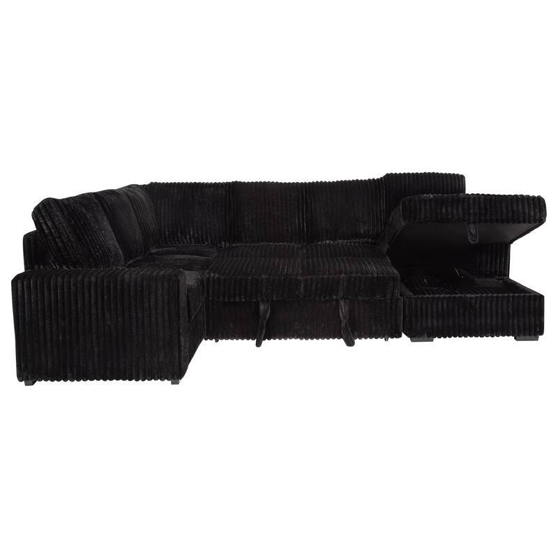 Devonshire Sleeper Sectional Sofa Storage Chaise - 122.00'' x 96.75''-50.00'' x 39.25''