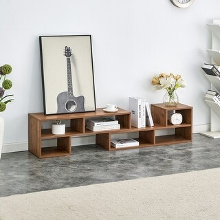 Lumina Open Storage Bookcase Shelf L-Shaped TV Console Stand 2 Pieces ...