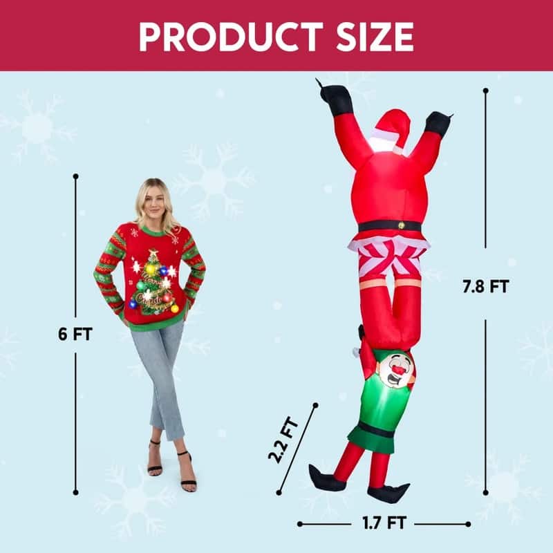 Climbing Santa and Elf Inflatable