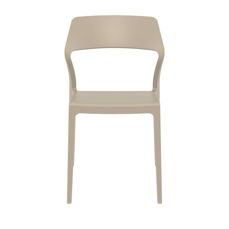 32.75" Taupe Brown Solid Patio Dining Chair