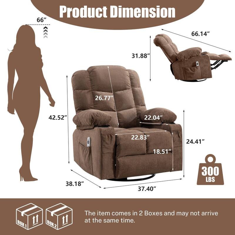 Oversized Massage Rocking Recliner for Living Room