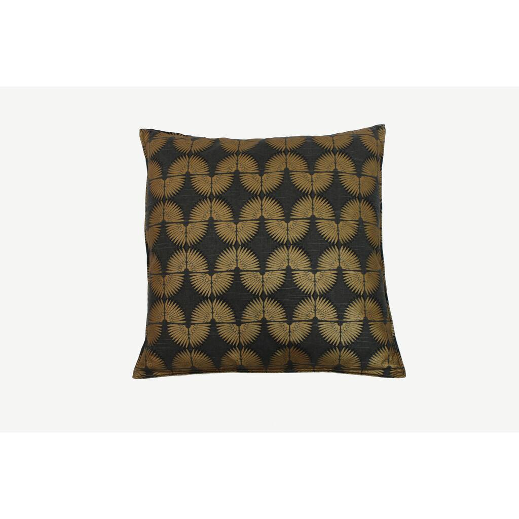 Jiti Gold Ikat Southwestern Cotton Handmade Down Pillow - 26 x 26