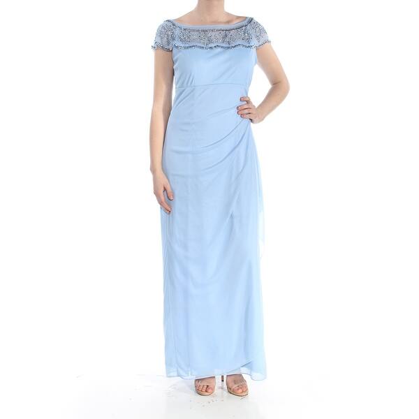 Shop Msk Light Blue Short Sleeve Full Length Sheath Dress Size 10