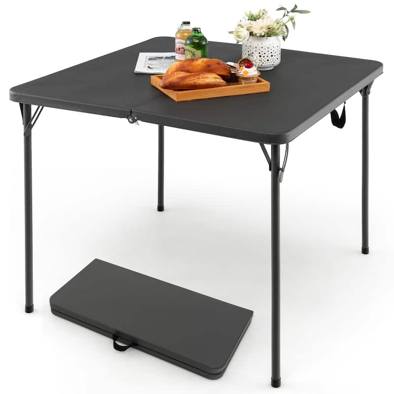 Costway Folding Camping Table Portable HDPE Outdoor Picnic Dining - See Details - Grey