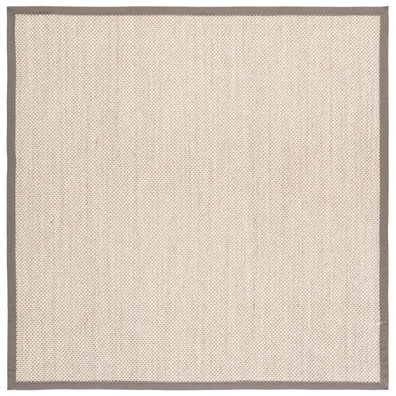 SAFAVIEH Natural Fiber Lorine Casual Border Sisal Rug - 4' Square - Marble/Khaki