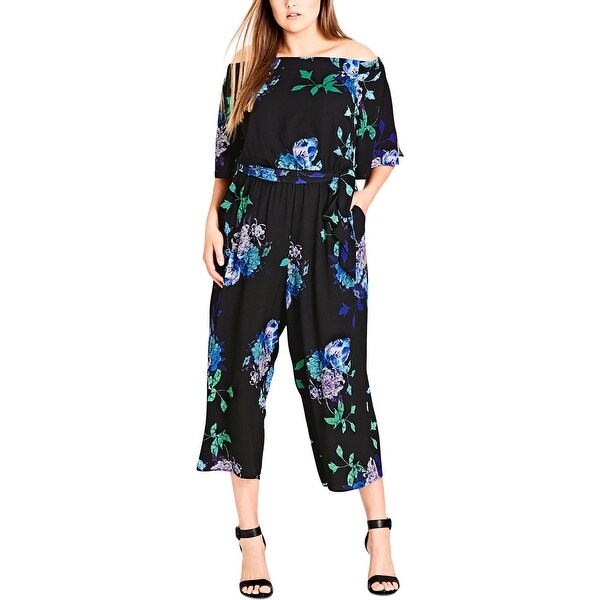 Shop City Chic Womens Plus Jumpsuit Off-TheS Cropped ...