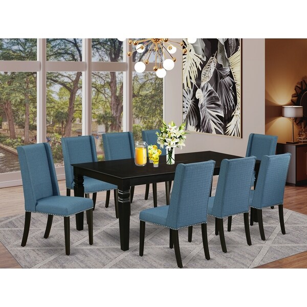 Shop LGFL9-BLK-21 9-Piece kitchen set- 8 parson chairs and ...
