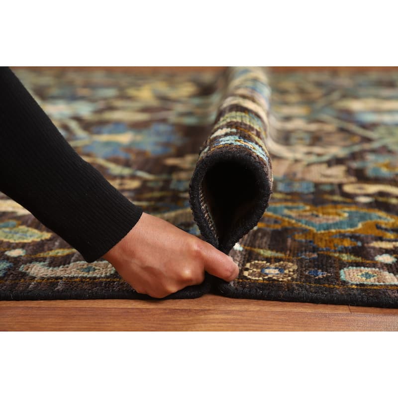 Hand Knotted Oriental 100% Wool Carpet Transitional All-Over Brown Oushak Area Rug - 10' 0'' X 8' 1''