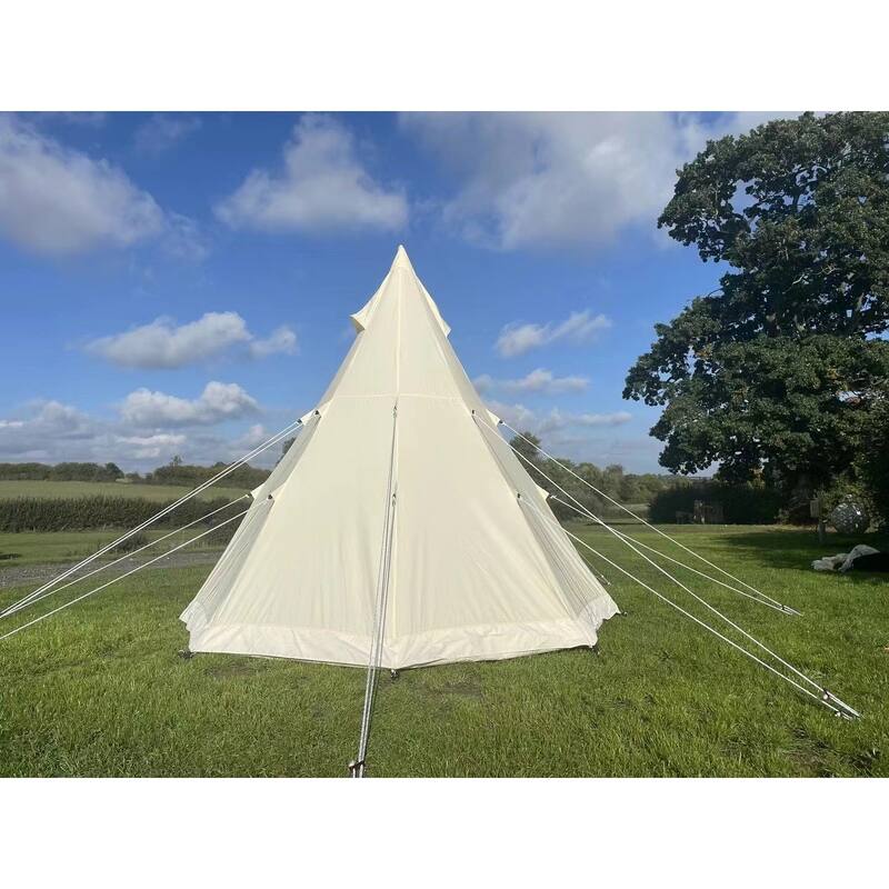 SAM&HAIBEI Bell Tent 4 Season 9.85ft Glamping Tent, Hot Tent,Ideal for Family Camping, Hiking,Canvas Tent with Aluminum Pole
