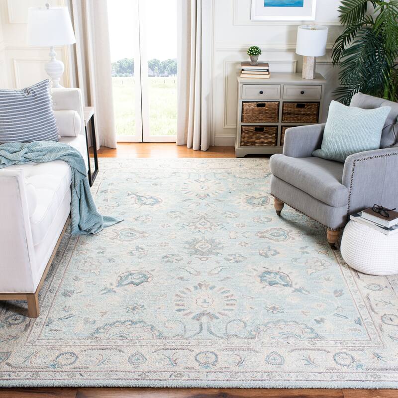 SAFAVIEH Handmade Blossom Riki Modern Floral Wool Rug - 8' x 10' - Grey/Multi