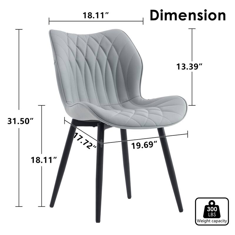 Upholstered Dining Chairs Set of 2, Faux Leather Kitchen Chairs
